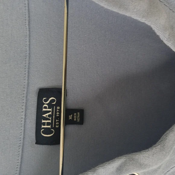 Chaps Blue Short Sleeve Tee V-Neck - Picture 2 of 3